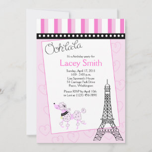 Convite de Aniversário Rosa 5x7