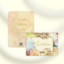 Convite de aniversário Rosa Amarelo-Pálido