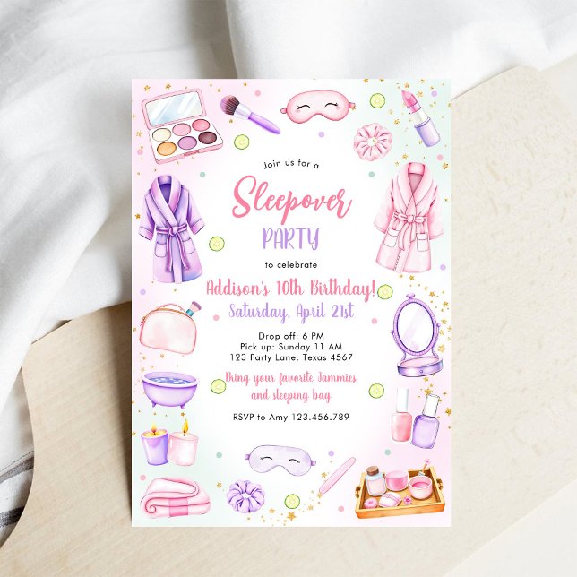 Convite de Aniversário Rosa de Spa para Meninas em (Criador carregado)