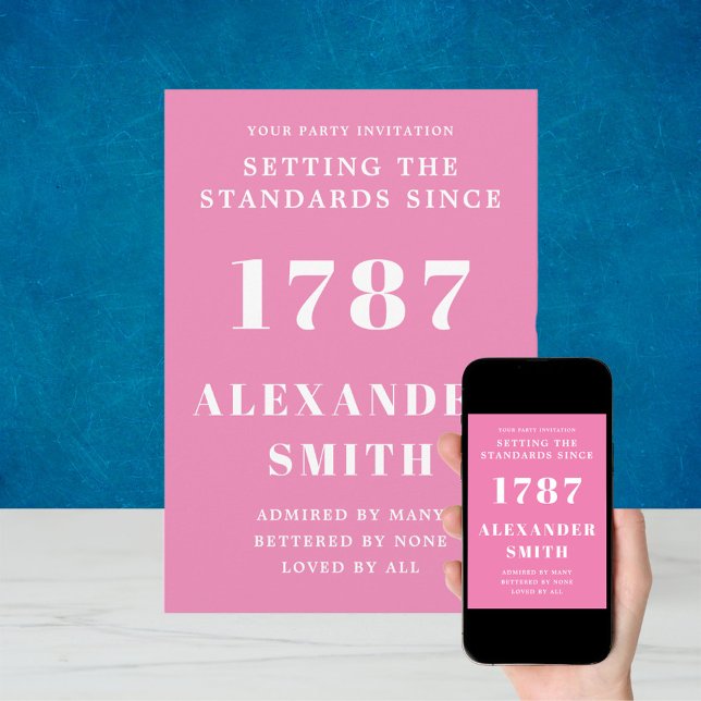 Convite De Aniversário Rosa E Branco (Criador carregado)