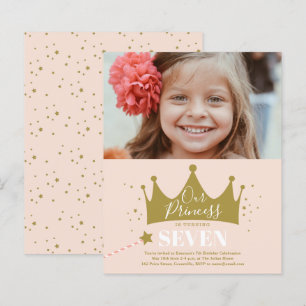 Convite de Aniversário Rosa Princesa do Orçamento 