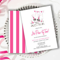 Convite de aniversário Rosa Rosa Pupido de Tempo P