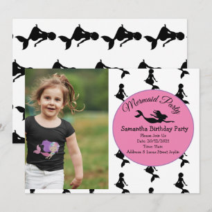 Convite de aniversário Rosa Sereia