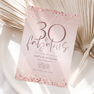 Convite de Aniversário Rose Gold 30 e Fabuloso