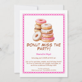 Convite de aniversário rosquinha - Colorida e dive