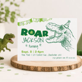 Convite de Aniversário Rugido de Dinossauro