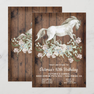 Convite de aniversário Russo de Cavalo Branco