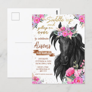 Convite de Aniversário "Saddle Up Horse"