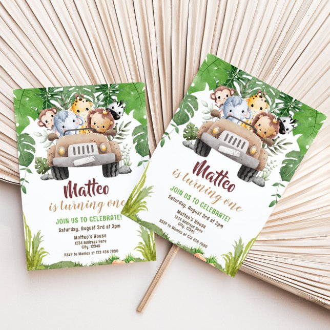 Convite de Aniversário Safari (Criador carregado)