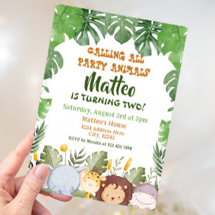 Convite de Aniversário Safari