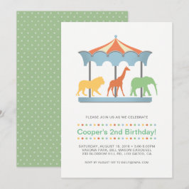 Convite de Aniversário Safari Carousel