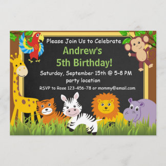 Convite de aniversário Safari, convite da selva