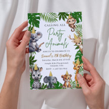 Convite de Aniversário Safari Jungle para Crianças