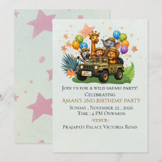 Convite de Aniversário Safari para Download Digita