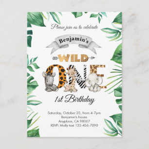 Convite de Aniversário Safari Wild One
