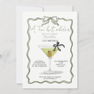 Convite de aniversário Sage Bow A Tini Bit Older