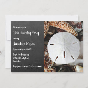 Convite de Aniversário Sand Dollar Chalkboard