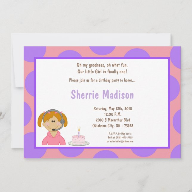 convite de aniversário Secreto para Meninas 5x7 (Frente)