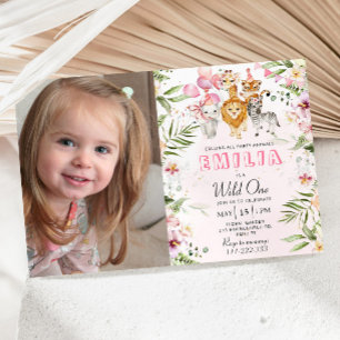 Convite de aniversário selvagem de um safari com 