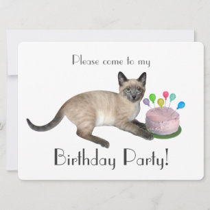 Convite de aniversário Siamese Kitten