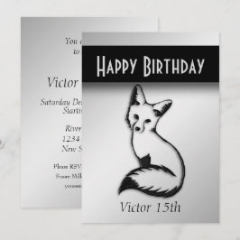 Convite de aniversário Silver Fox