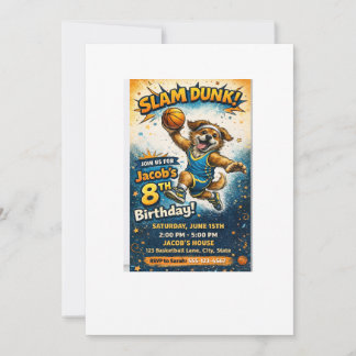 Convite de Aniversário Slam Dunk – Criança Diverti