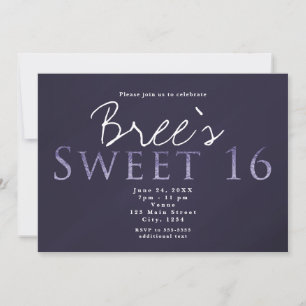 Convite de Aniversário Smoky Plum Grey SWEET 16