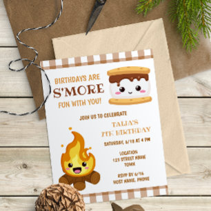 Convite de aniversário Smores