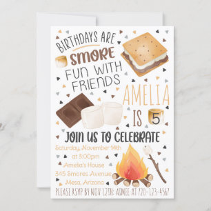Convite de aniversário Smores, Convite Smores