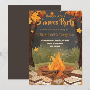 Convite de Aniversário S'mores – Fogueira Aconcheg