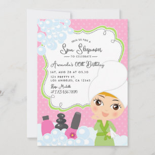 Convite de aniversário Spa Raiz