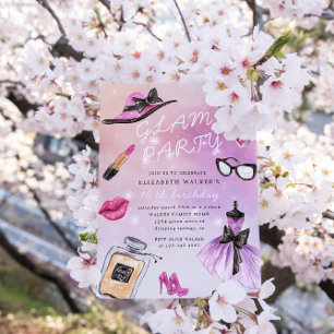 Convite de aniversário Sparkle com Grelha de Makeo