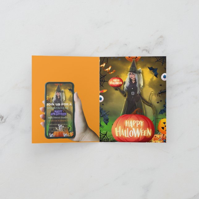 Convite de aniversário Spooktacular de Halloween (Interior)