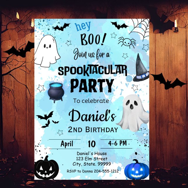Convite de Aniversário Spooktacular do Halloween (Criador carregado)