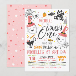 Convite de Aniversário Spooky - Branca de Menina