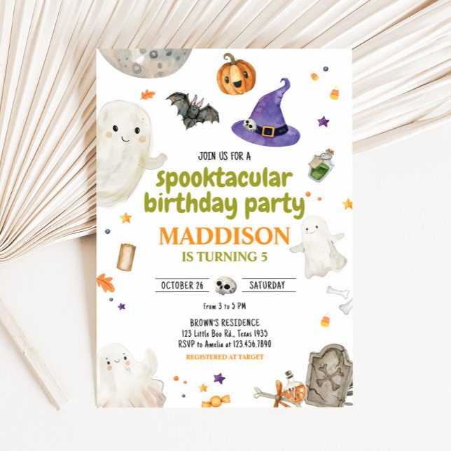 Convite de aniversário Spooky Ghost Halloween (Ghost Spooky Halloween Baby Shower Invitation )