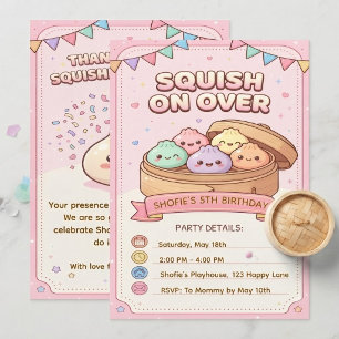 Convite de Aniversário Squish On Over