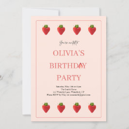Convite de aniversário Strawberry Berry