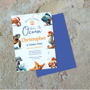 Convite de Aniversário Subaquático