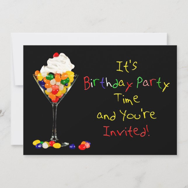 Convite de aniversário, Sundae Jelly Beans (Frente)