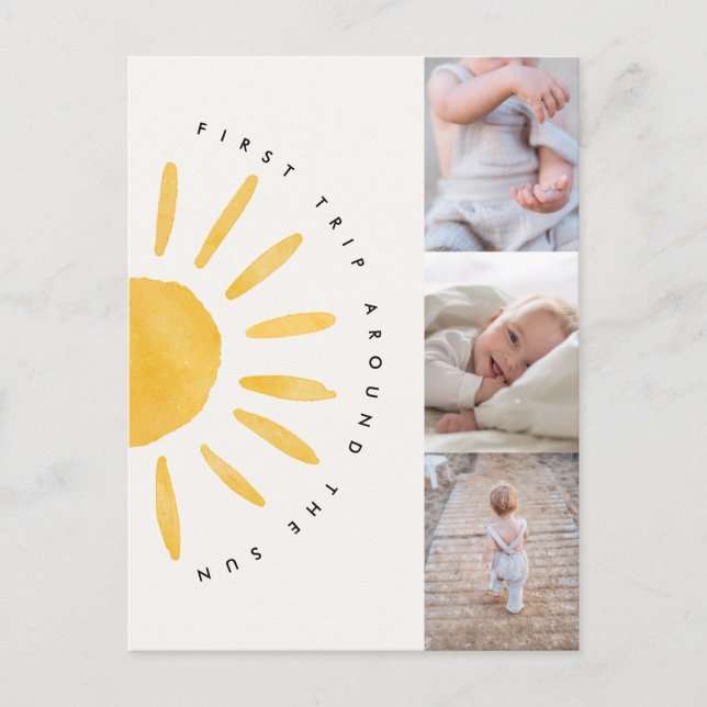 convite de aniversário sunshine 1ª volta ao sol (Frente)