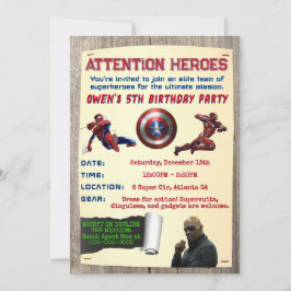 Convite de Aniversário Super-Heróis Unem-se