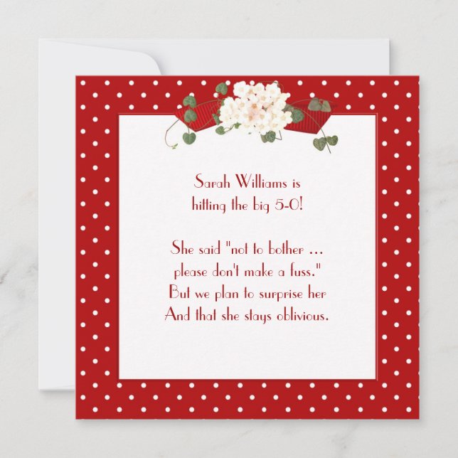 Convite de aniversário surpresa (Frente)