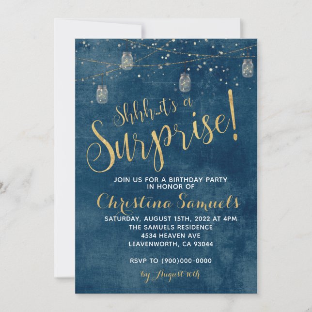 Convite de aniversário surpresa (Frente)
