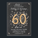 Convite de aniversário surpresa Chalkboard Rustic<br><div class="desc">Europeia: Um jeito perfeito de convidar seus convidados para esta festa de aniversário especial!</div>