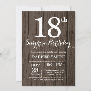 Convite de Aniversário Surpresa Rústico 18 Anos