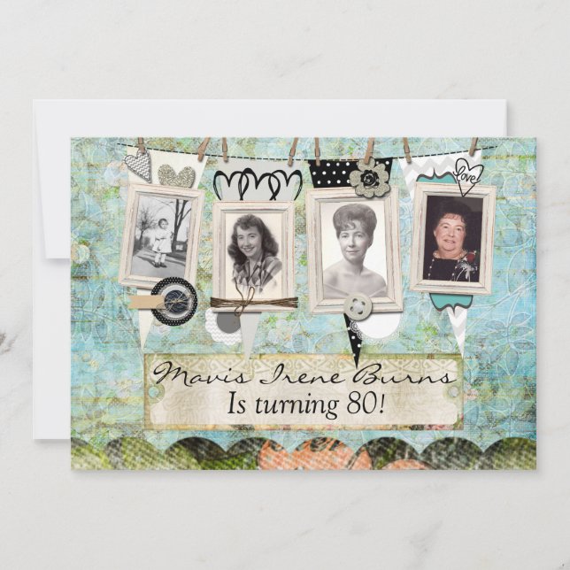 Convite de aniversário Surprise 80 (Frente)