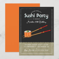 Convite de aniversário Sushi
