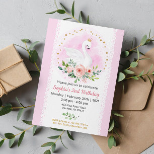 Convite de aniversário Swan Princess