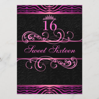Convite de Aniversário Sweet16 com Impressão de Ze